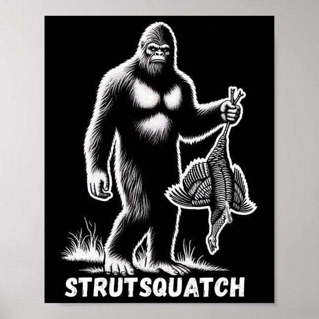 Póster Strutsquatch Bigfoot Sasquatch Juventud divertida  (Frente)