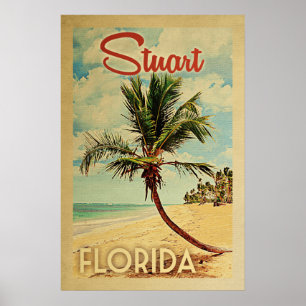 Póster Stuart Palm Tree Vintage Travel