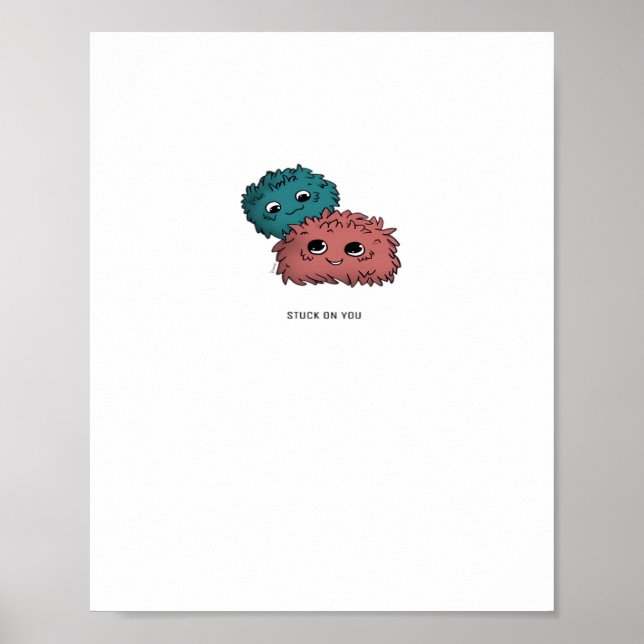 Póster Stuck On You Minimal Heartfelt Design  (Frente)