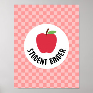 Póster student binder title page insert for teachers