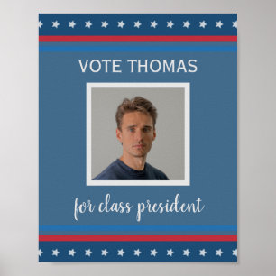 Póster student election campaign with photo USA