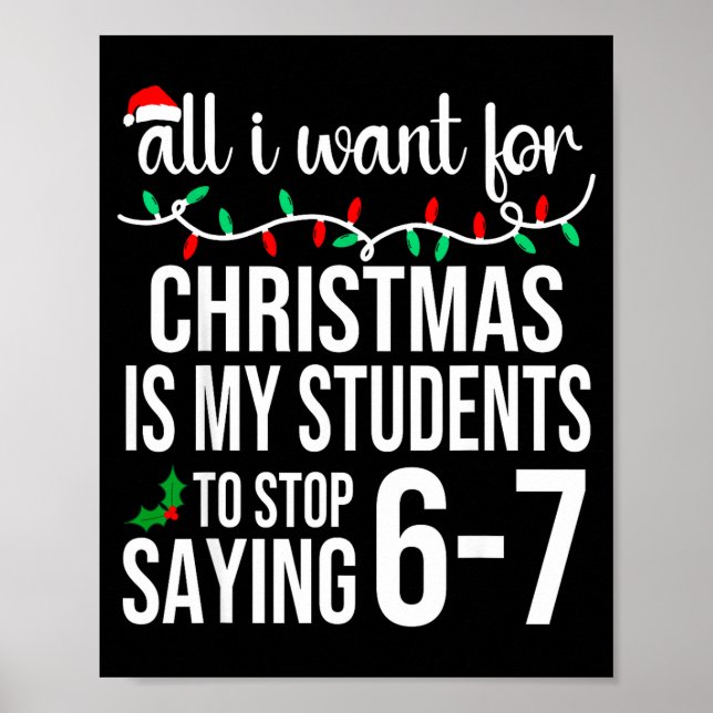Póster Students Saying 67 Six Seven Funny Meme Teacher Ch (Frente)