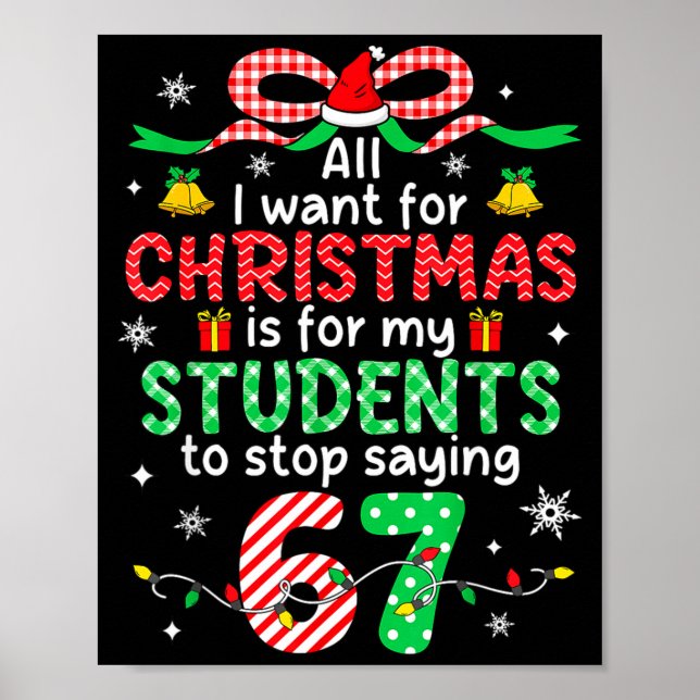 Póster Students Saying 6-7 67 Six Seven Funny Teacher Chr (Frente)