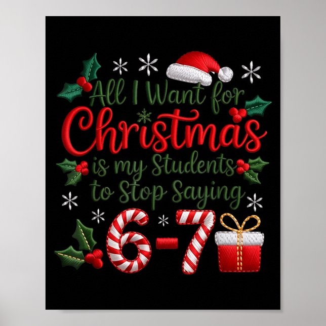 Póster Students Saying 6-7 67 Six Seven Funny Teachers Ch (Frente)