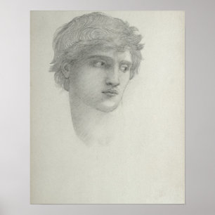 Póster Study for the Head of Perseus (pencil on paper)