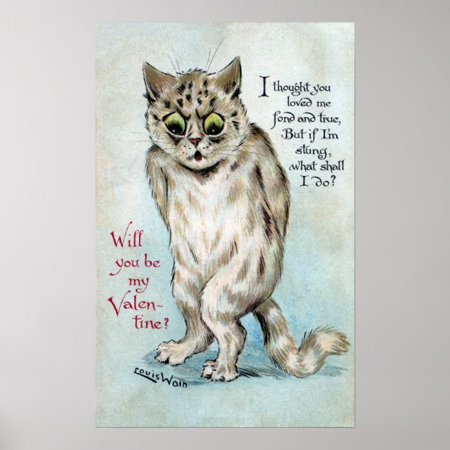 Póster Stung Cat Vintage Valentine (Frente)