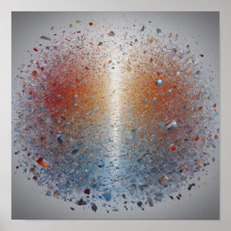 Póster Stunning Orange Blue Nebula Galaxy Space Poster 