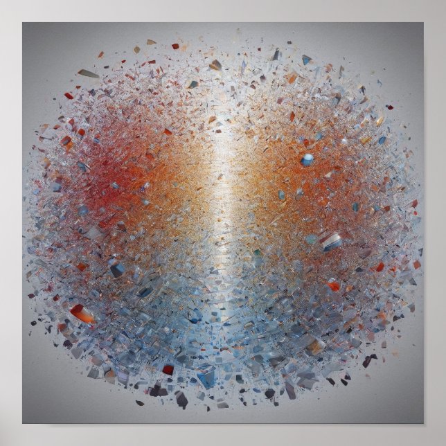 Póster Stunning Orange Blue Nebula Galaxy Space Poster  (Frente)