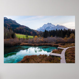 Póster Stunning Zelenci, Eslovenia en otoño