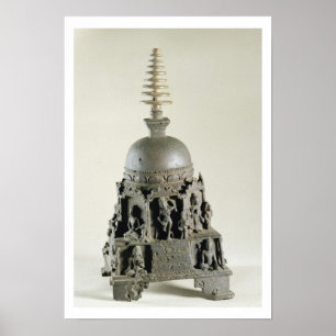 Póster Stupa, Pala, Nalanda, Bihar (bronce)