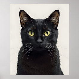 Póster Stylish Black Cat Illustration Poster