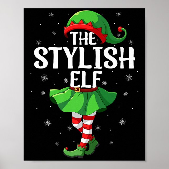 Póster Stylish Elf Christmas Girls Women Elf Squad Xmas F (Frente)