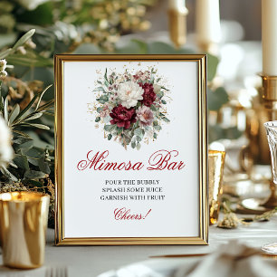 Póster Stylish Mimosa Bar Blush Burgundy 8x10 Mesa Superi