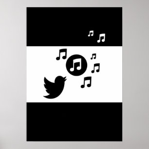 Póster Stylish Songbird Black and White