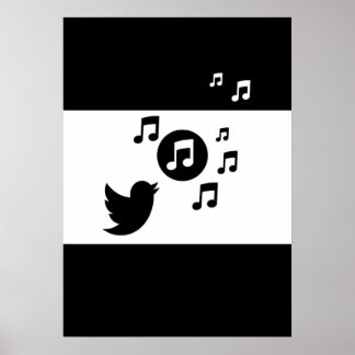 Póster Stylish Songbird Black and White