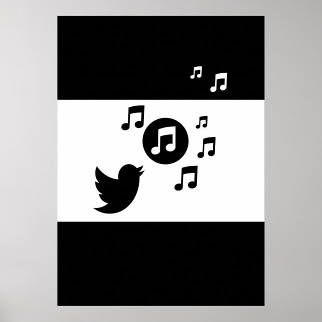 Póster Stylish Songbird Black and White (Frente)