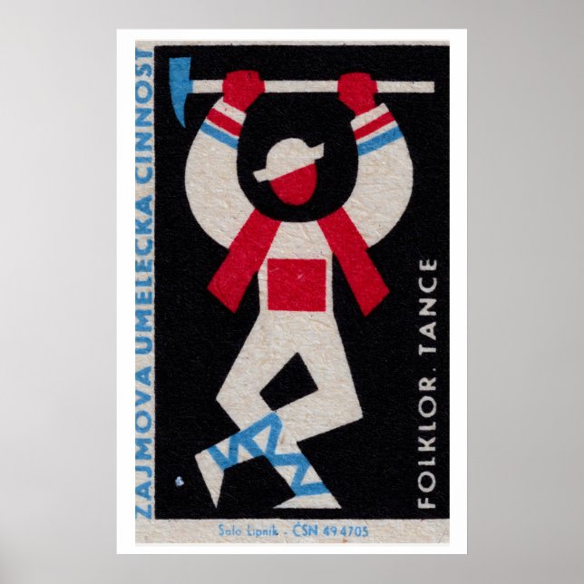 Póster Stylized Folk Dancer Czechoslovakia 1960s-70s (Frente)