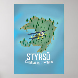 Póster Styrsö, afiche de viajes suecia.