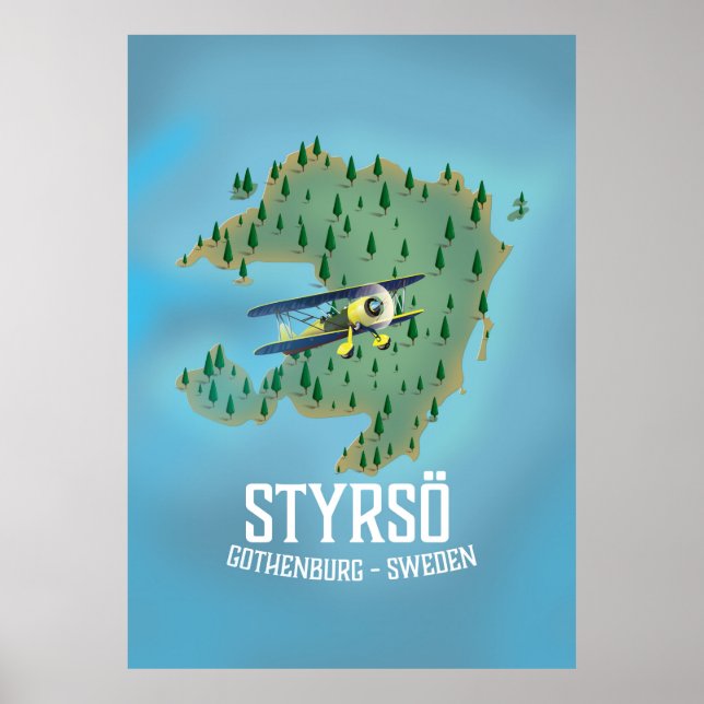 Póster Styrsö, afiche de viajes suecia. (Frente)