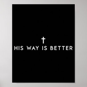 Póster Su Camino Es Mejor Cruz Cristiana Mínima, Biblia V