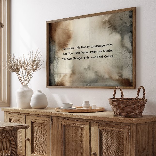 Póster Su cita favorita o decir aquí Moody Wall Art (Customize with your quote or delete the words for the artwork only!)