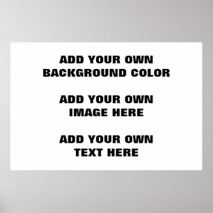 Póster Su color de fondo, su imagen, su propio texto