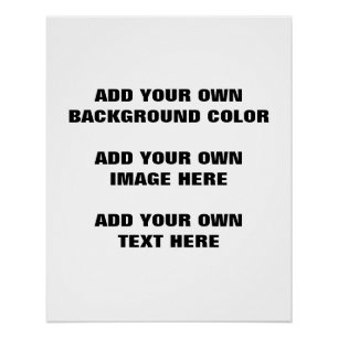 Póster Su color de fondo, su imagen, su propio texto