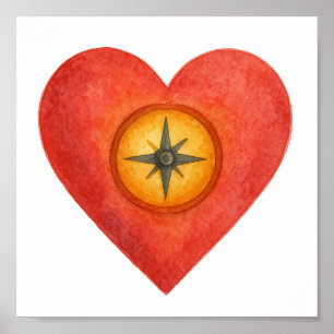 Póster Su corazón conoce la dirección correcta