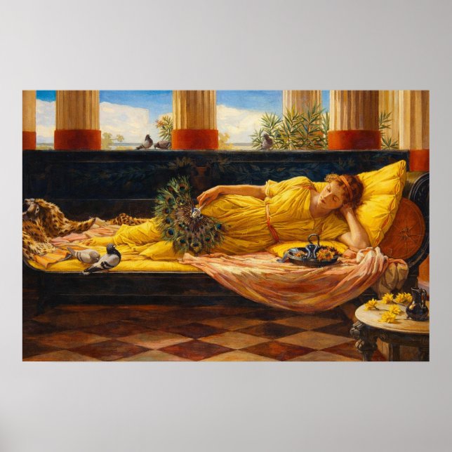 Póster Su dulce hacer nada de John William Waterhouse (Frente)