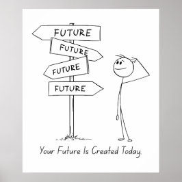 Póster Su Futuro Se Crea Hoy - Poster Motivador