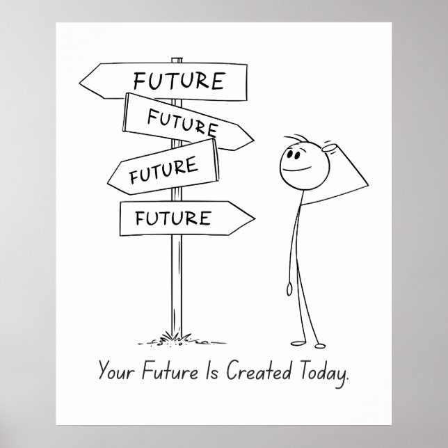 Póster Su Futuro Se Crea Hoy - Poster Motivador (Frente)
