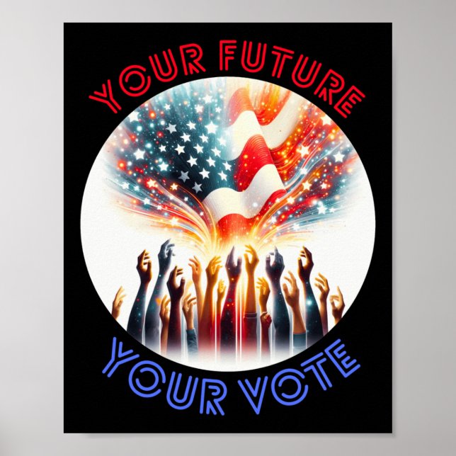 Póster Su futuro su voto Pegatina S 2024 (Frente)