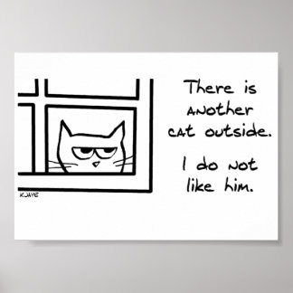 Póster Su gato no gusta de ese otro gato
