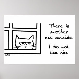 Póster Su gato no tiene gusto que el otro gato