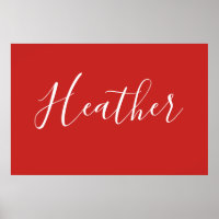 Su guión blanco Personalizado en rojo