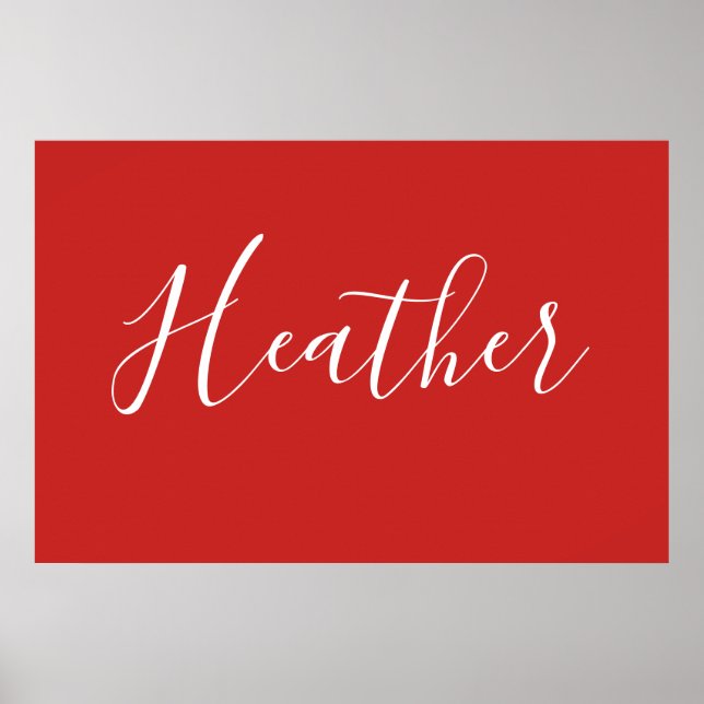 Póster Su guión blanco Personalizado en rojo (Frente)