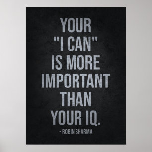 Póster Su I CAN vs IQ - Poster motivacional de éxito