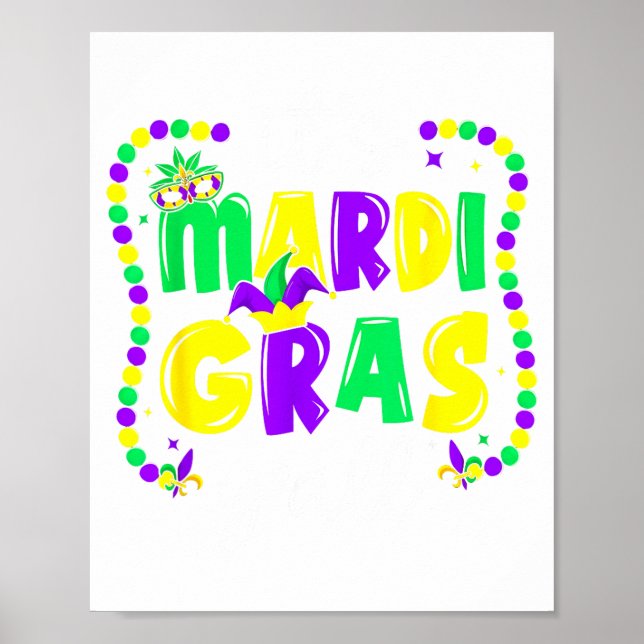 Póster Su ilustración de Mardi Gras, fiesta de todos (Frente)