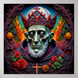 Póster Su inmoralidad, el Papa zombi