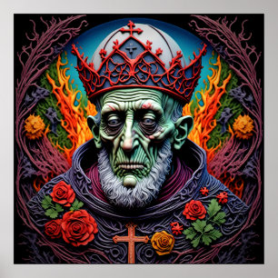 Póster Su inmoralidad, el Papa zombi