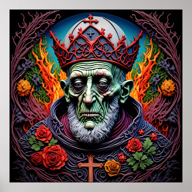 Póster Su inmoralidad, el Papa zombi (Frente)