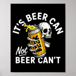 Póster Su lata de cerveza No lata de cerveza Calavera Esq
