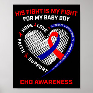 Póster Su lucha bebé niño hijo conciencia CHD enfermedad