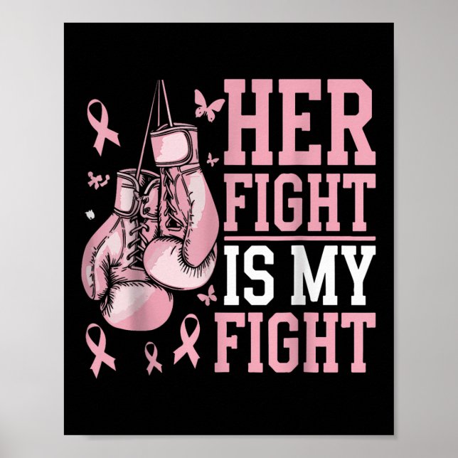 Póster Su Lucha Es Consciente Del Cáncer De Mama Rosa (Frente)