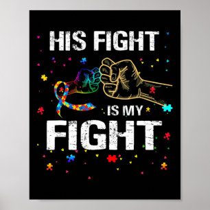 Póster Su lucha es contra el autismo de la conciencia sob