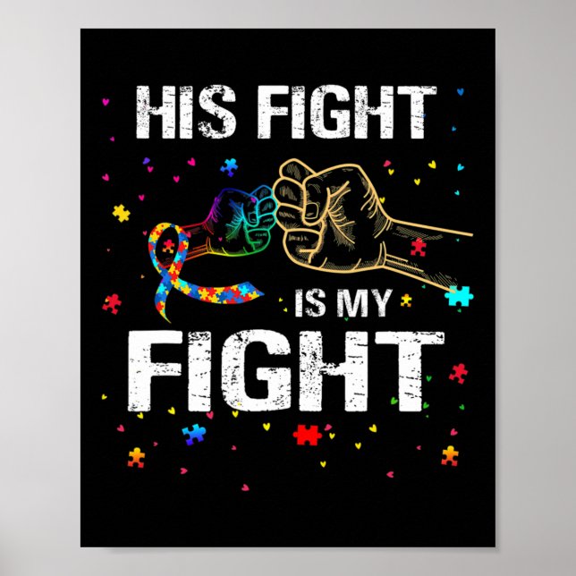 Póster Su lucha es contra el autismo de la conciencia sob (Frente)