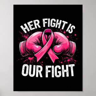 Póster Su Lucha Es La Lucha Contra El Cáncer De Mama Con 