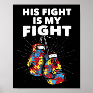 Póster Su Lucha Es Mi Boxeo De Concienciación Sobre El Au