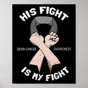 Póster Su Lucha Es Mi Cinta Gris De Tumor Cerebral De Luc
