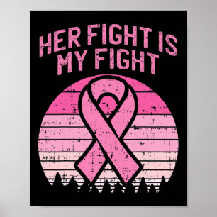 Póster Su Lucha Es Mi Combate Con El Cáncer De Mama